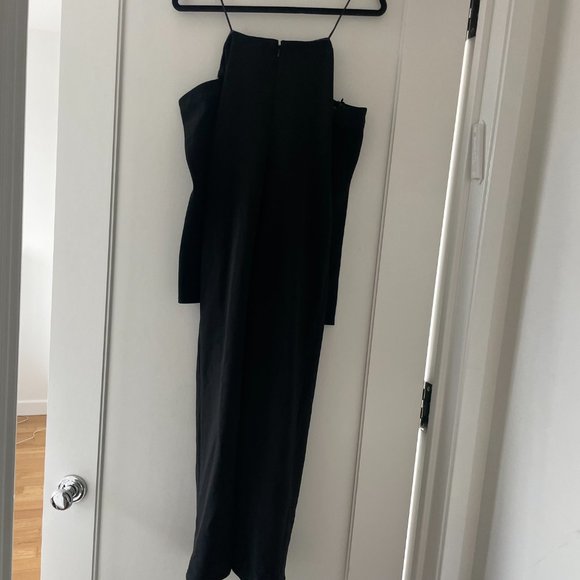 Cult Gaia Capri Maxi Dress Black Off-the-shoulder Cut-out Detachable Long Sleeve - Picture 13 of 14